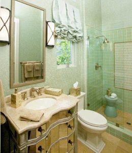 Small bathroom can also be fresh and pleasant