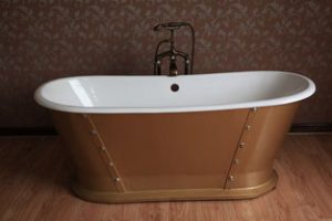 Cast iron bathtub installation method