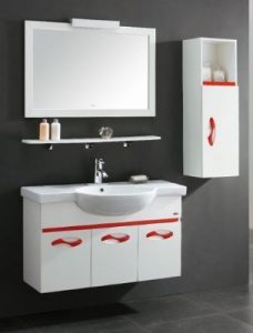 What is the height of the bathroom cabinet installation