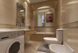 The furniture in the bathroom allows elegance and feng shui to coexist