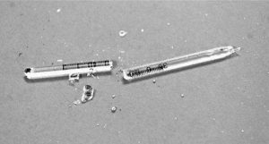 How to clean a broken mercury needle