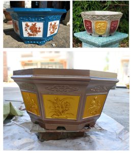 Method of making self-made cement flowerpot mold