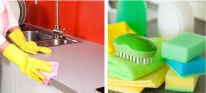 The way cabinets are cleaned in the kitchen