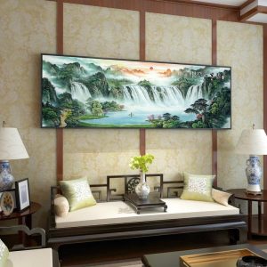 Home living room hanging what painting feng shui good