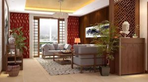 Living room want to Wangcai home feng shui decoration care